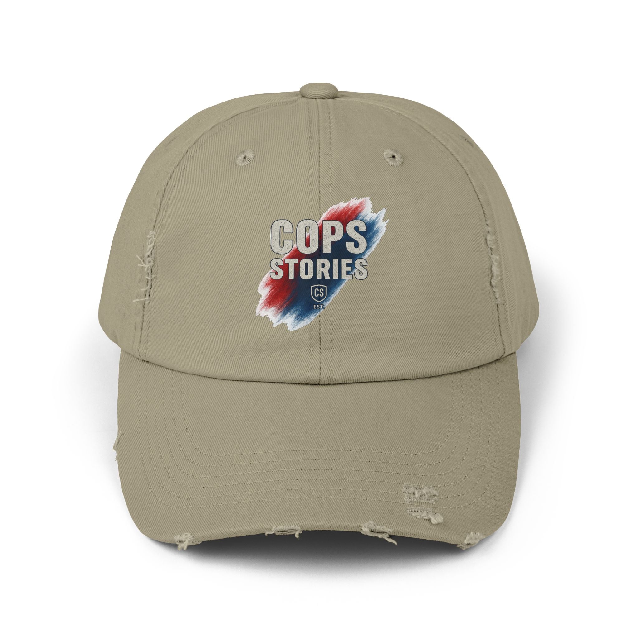 Cops Stories Unisex-keps med sliten passform | Avslappnad stil, present till polisen, vardagskläder, unik accessoar, cool hatt