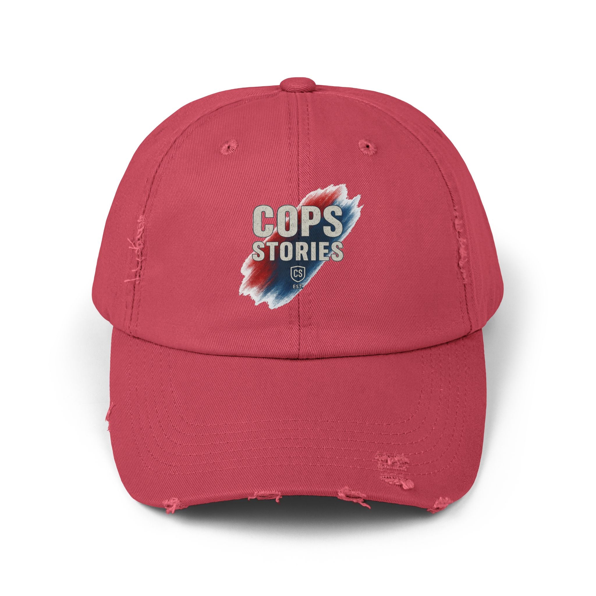 Cops Stories Unisex-keps med sliten passform | Avslappnad stil, present till polisen, vardagskläder, unik accessoar, cool hatt