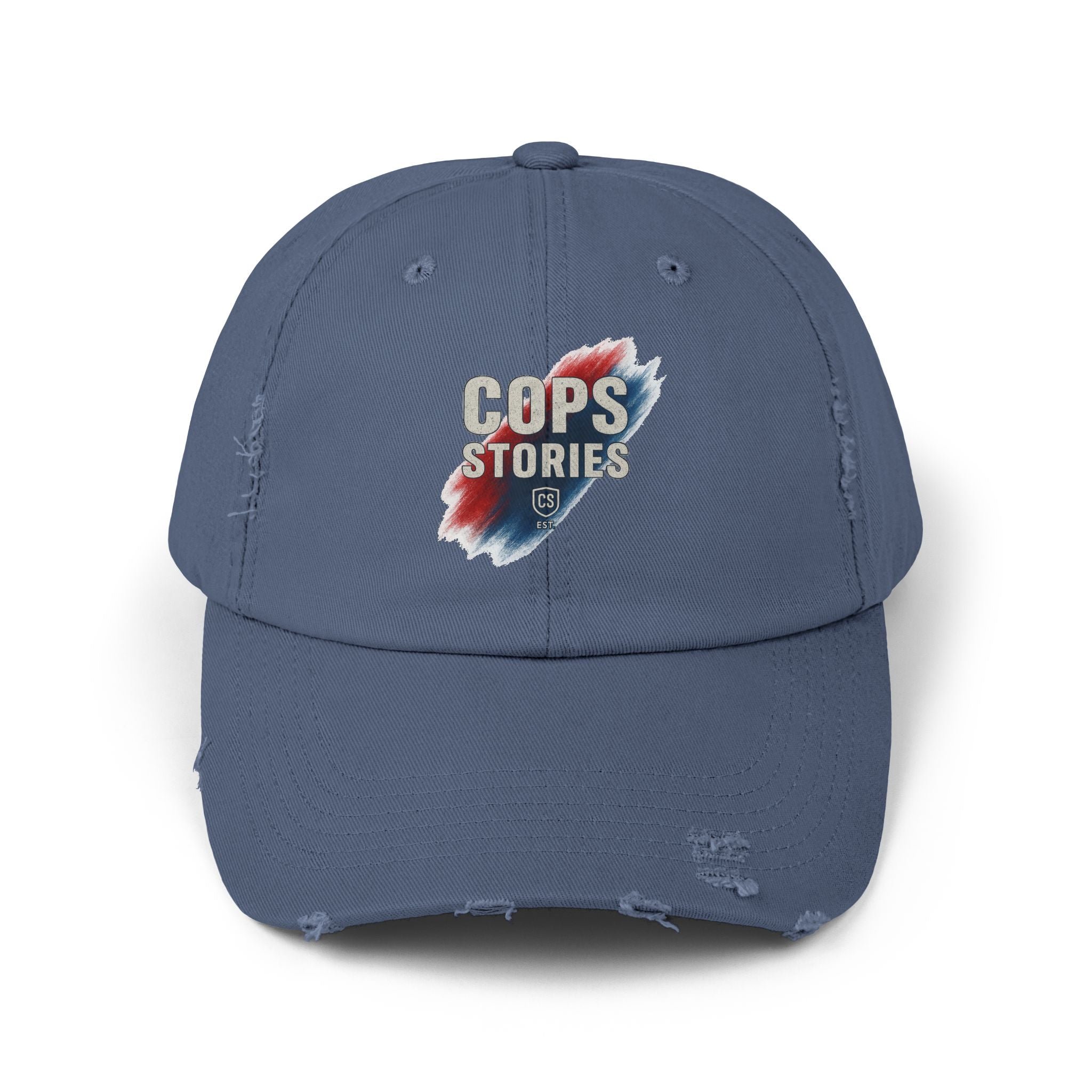 Cops Stories Unisex-keps med sliten passform | Avslappnad stil, present till polisen, vardagskläder, unik accessoar, cool hatt