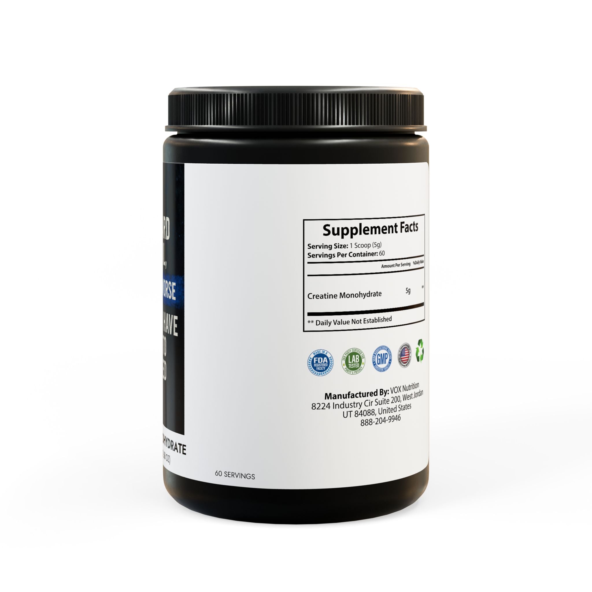 Kreatinmonohydrattillskott (300 g, 10,58 oz)