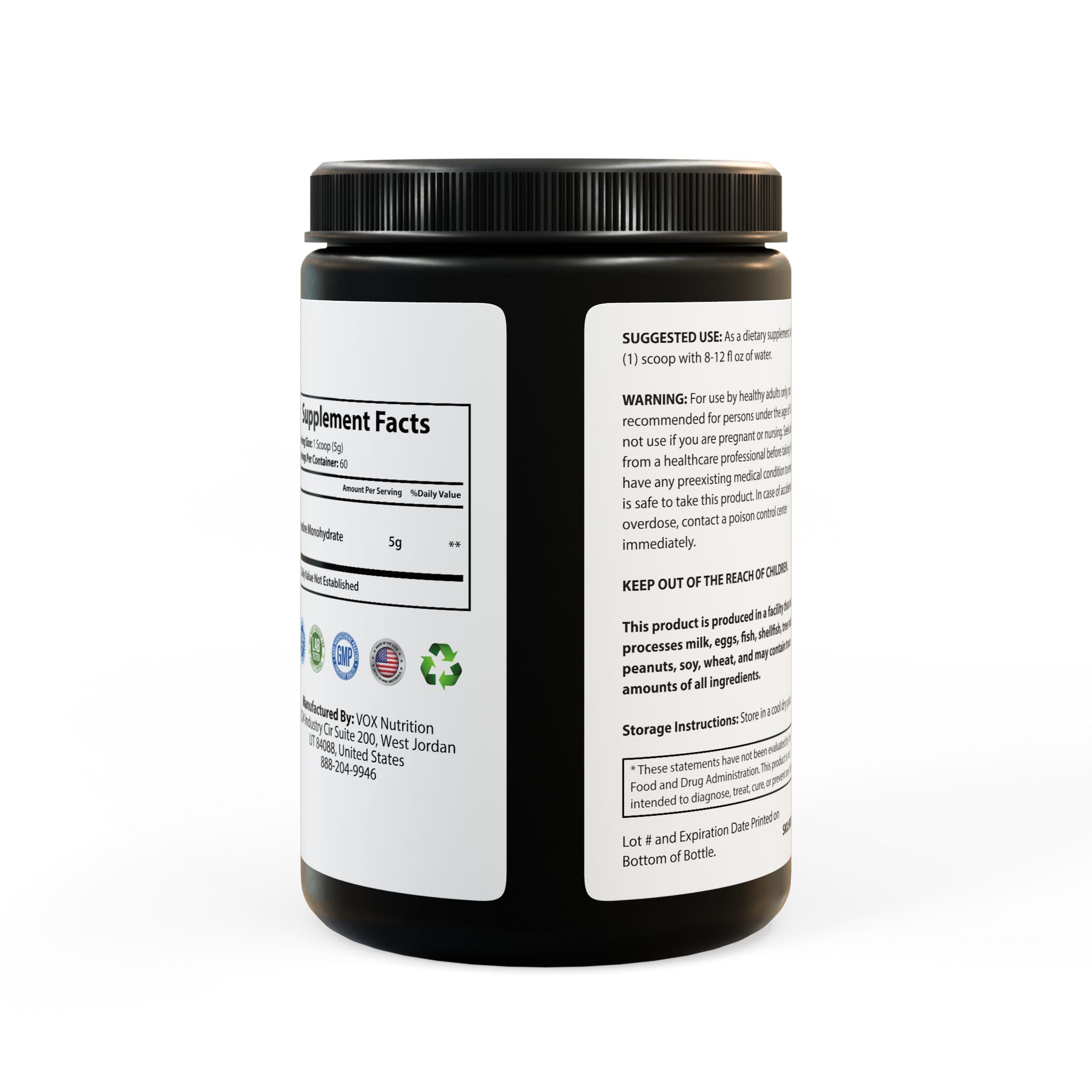 Kreatinmonohydrattillskott (300 g, 10,58 oz)