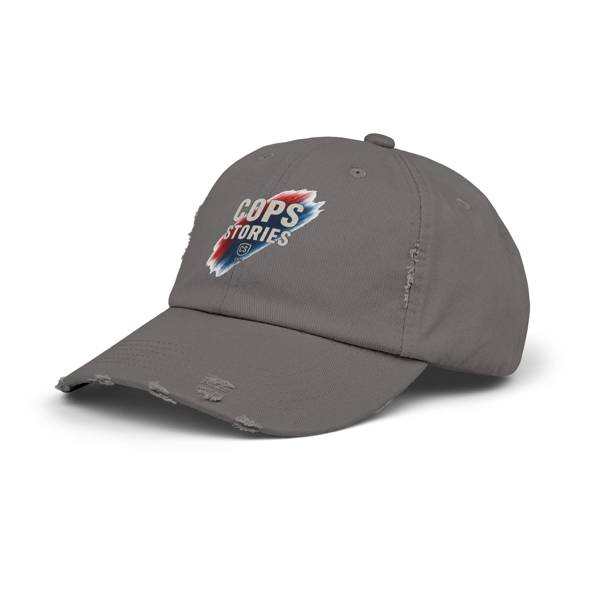 Cops Stories Unisex-keps med sliten passform | Avslappnad stil, present till polisen, vardagskläder, unik accessoar, cool hatt