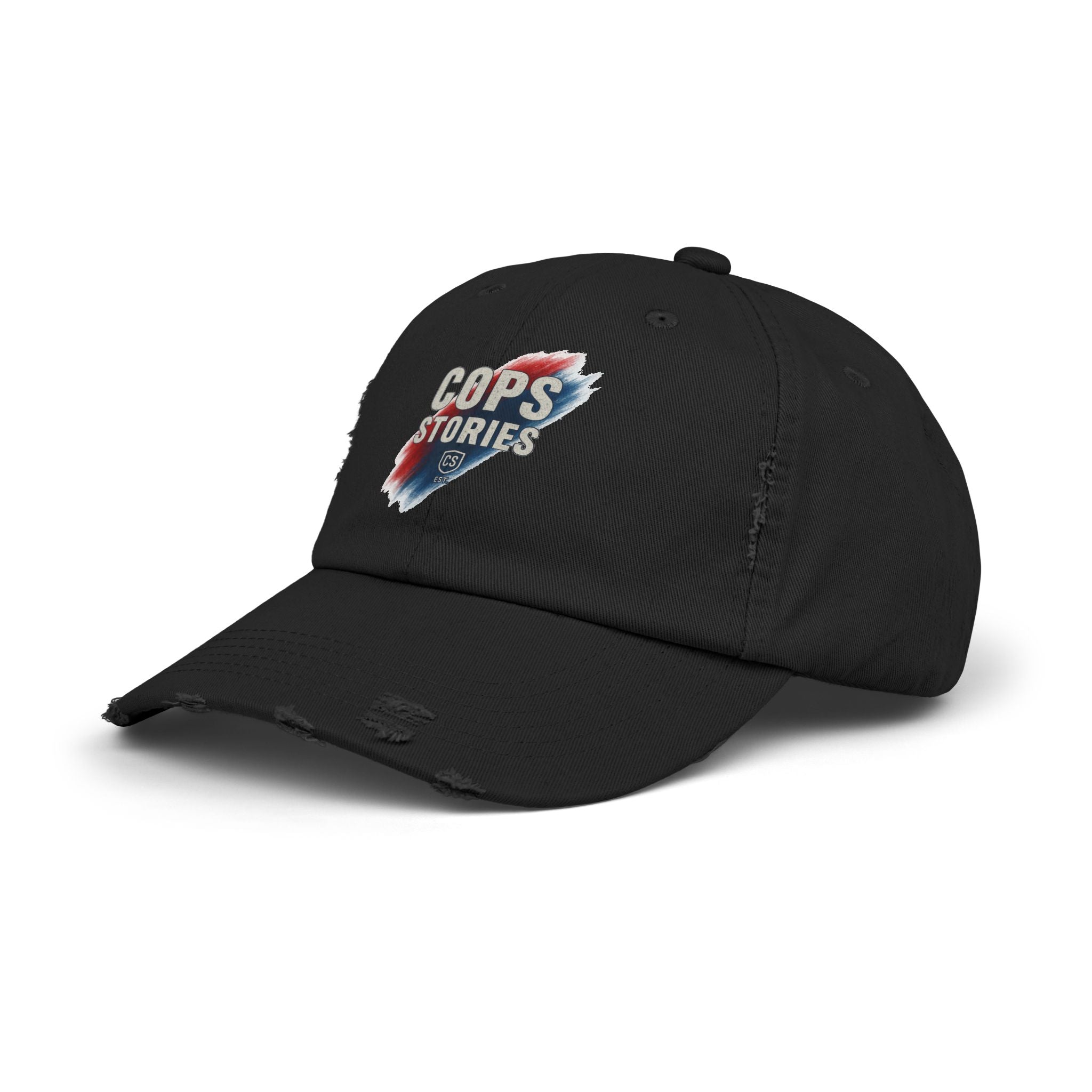 Cops Stories Unisex-keps med sliten passform | Avslappnad stil, present till polisen, vardagskläder, unik accessoar, cool hatt