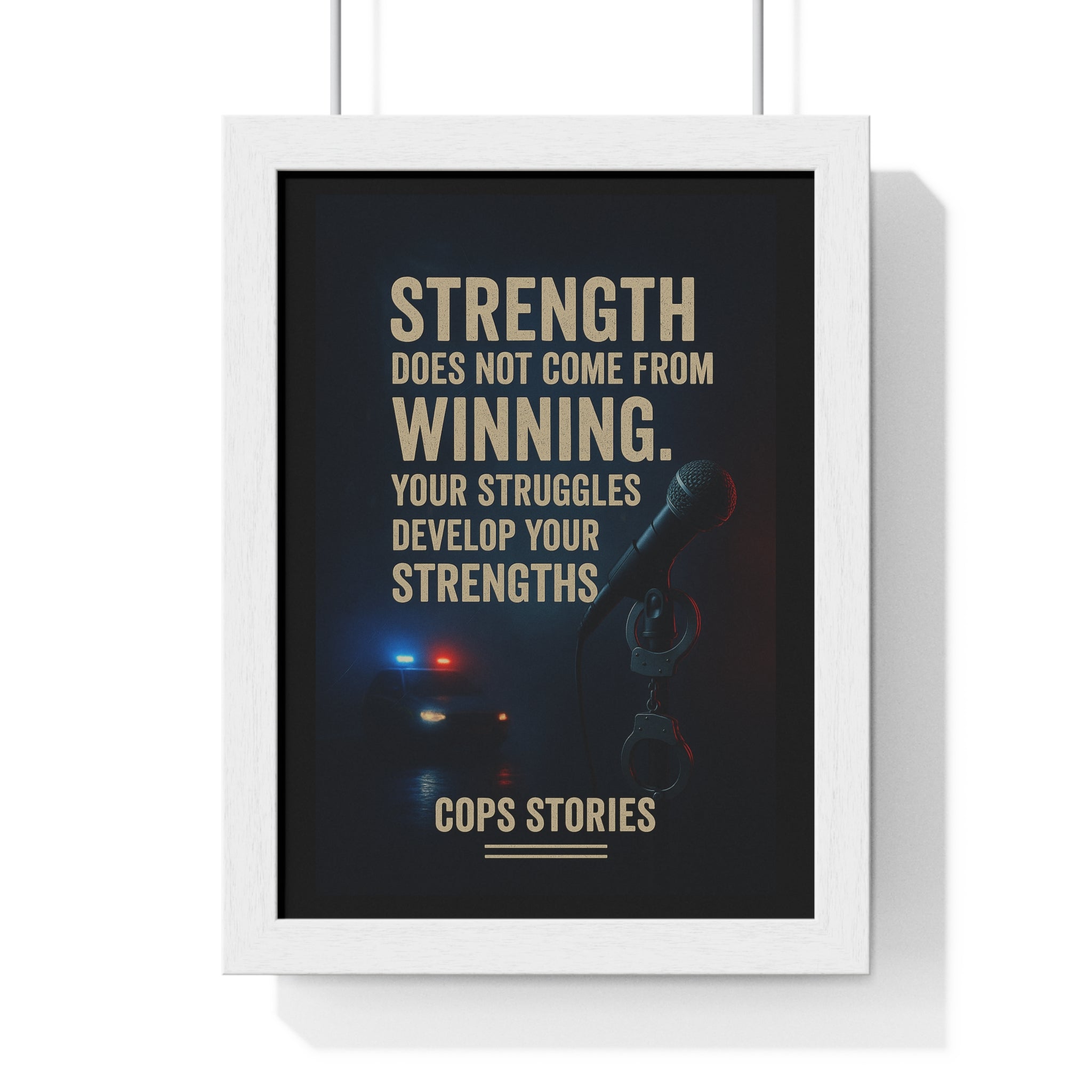 Inspirerande inramad polisposter, motiverande väggkonst, styrkecitatdekor, present till brottsbekämpning, polishistorier för heminredning