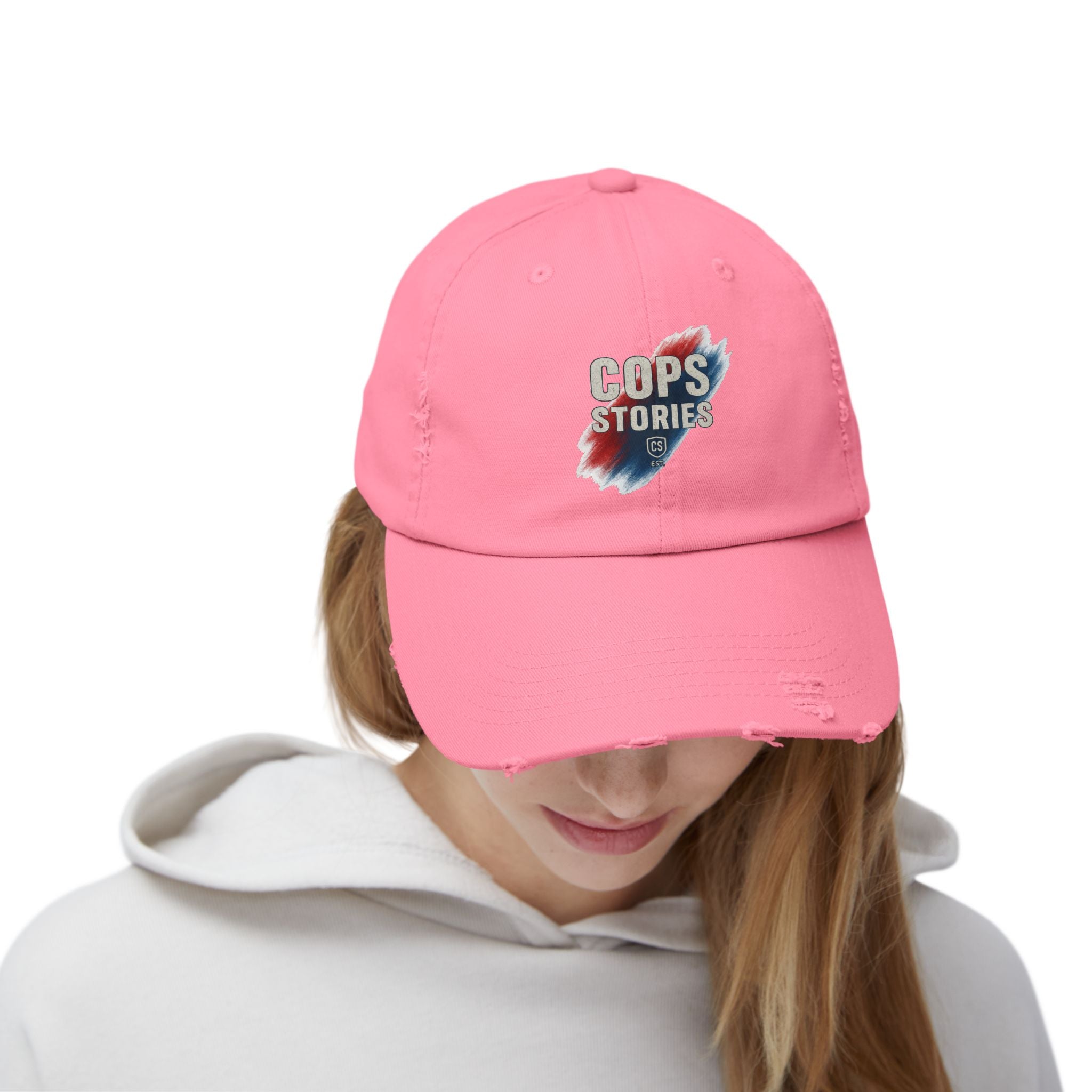 Cops Stories Unisex-keps med sliten passform | Avslappnad stil, present till polisen, vardagskläder, unik accessoar, cool hatt