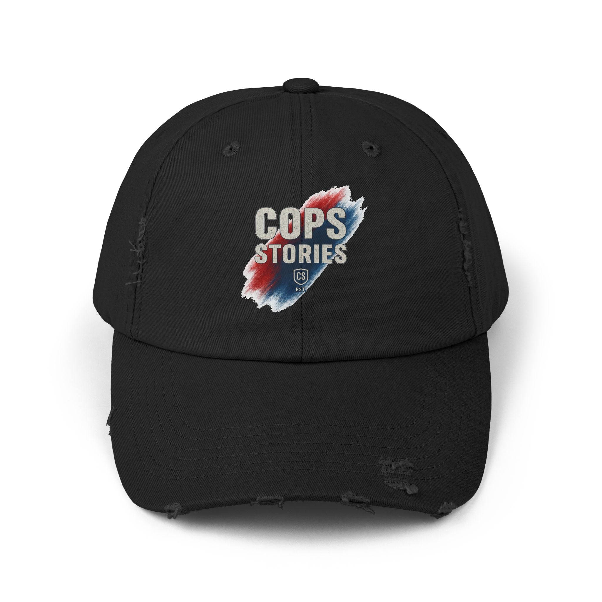 Cops Stories Unisex-keps med sliten passform | Avslappnad stil, present till polisen, vardagskläder, unik accessoar, cool hatt