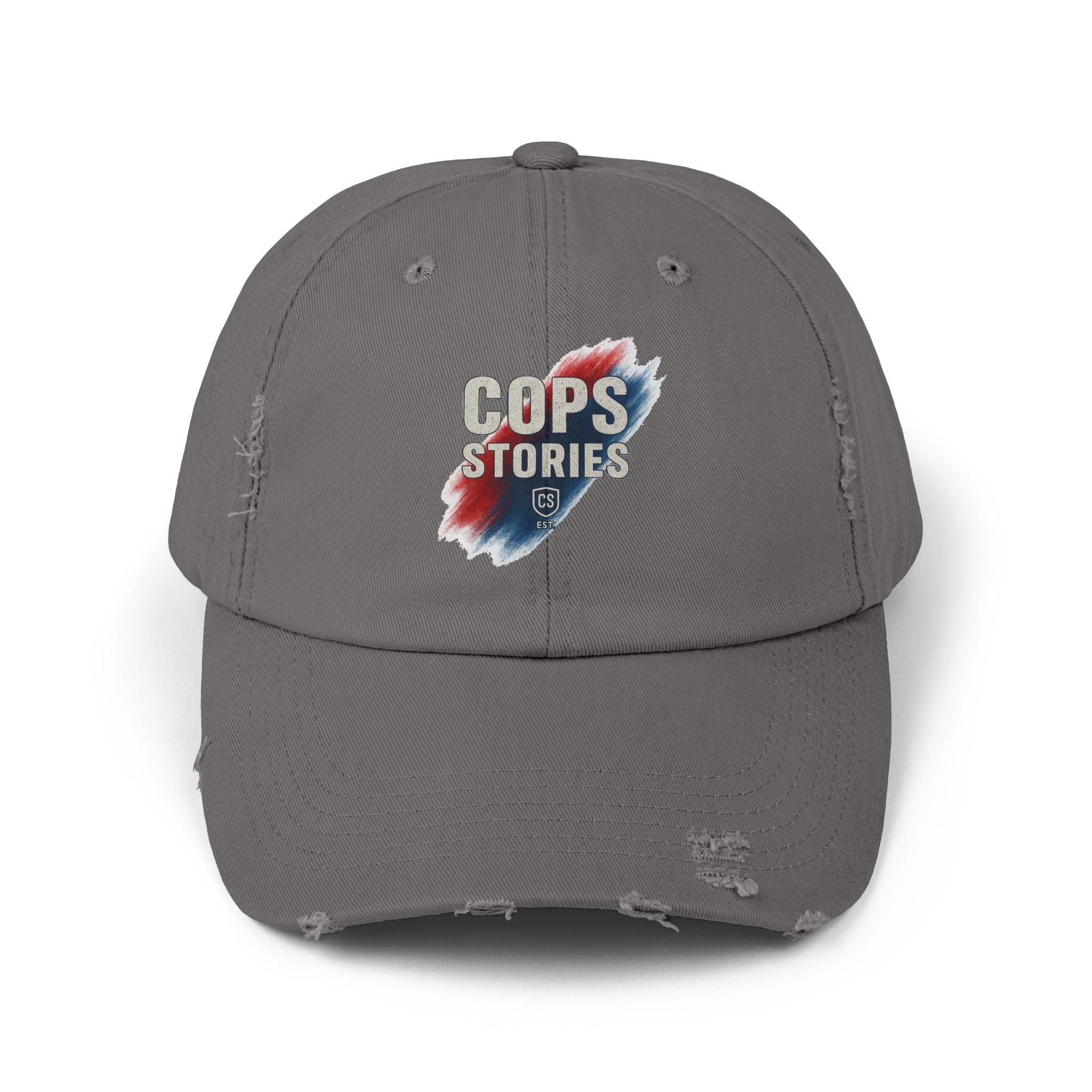 Cops Stories Unisex-keps med sliten passform | Avslappnad stil, present till polisen, vardagskläder, unik accessoar, cool hatt