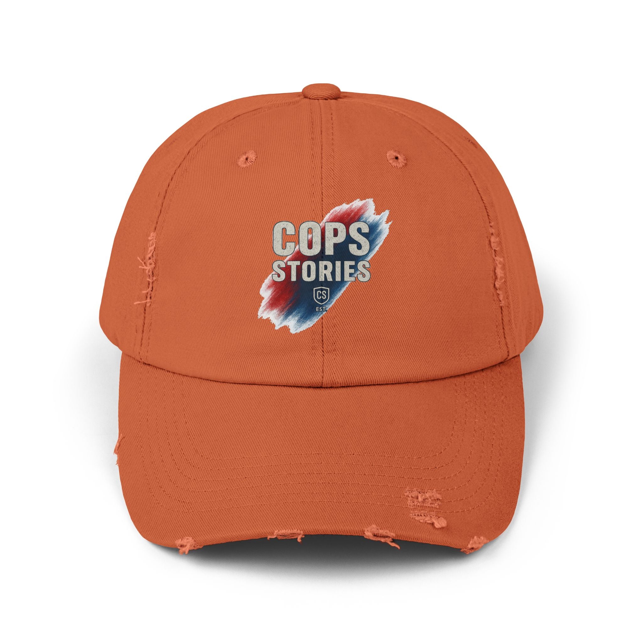 Cops Stories Unisex-keps med sliten passform | Avslappnad stil, present till polisen, vardagskläder, unik accessoar, cool hatt