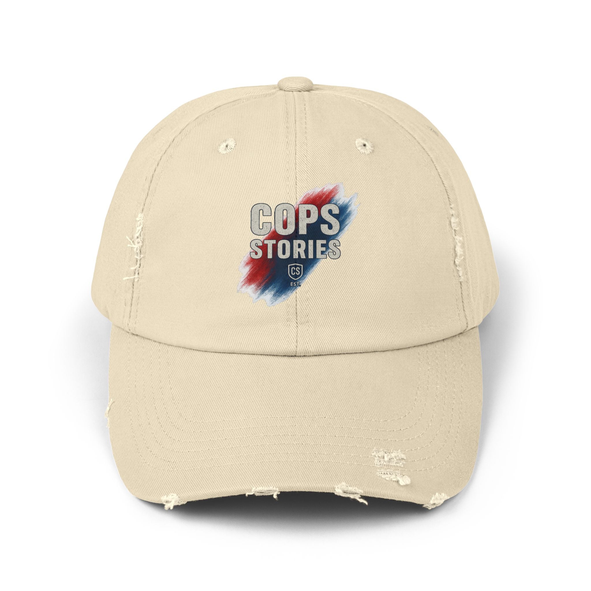 Cops Stories Unisex-keps med sliten passform | Avslappnad stil, present till polisen, vardagskläder, unik accessoar, cool hatt