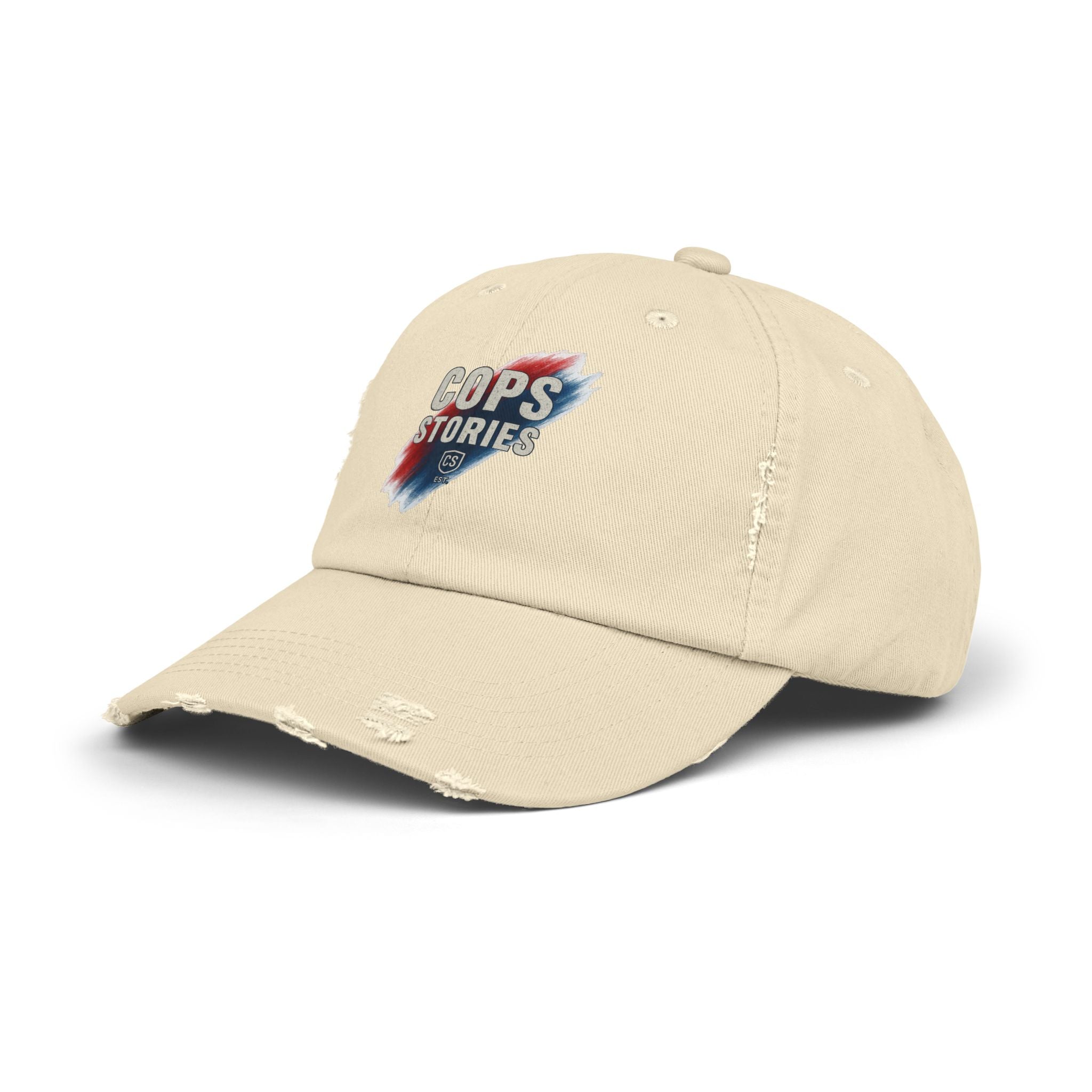 Cops Stories Unisex-keps med sliten passform | Avslappnad stil, present till polisen, vardagskläder, unik accessoar, cool hatt