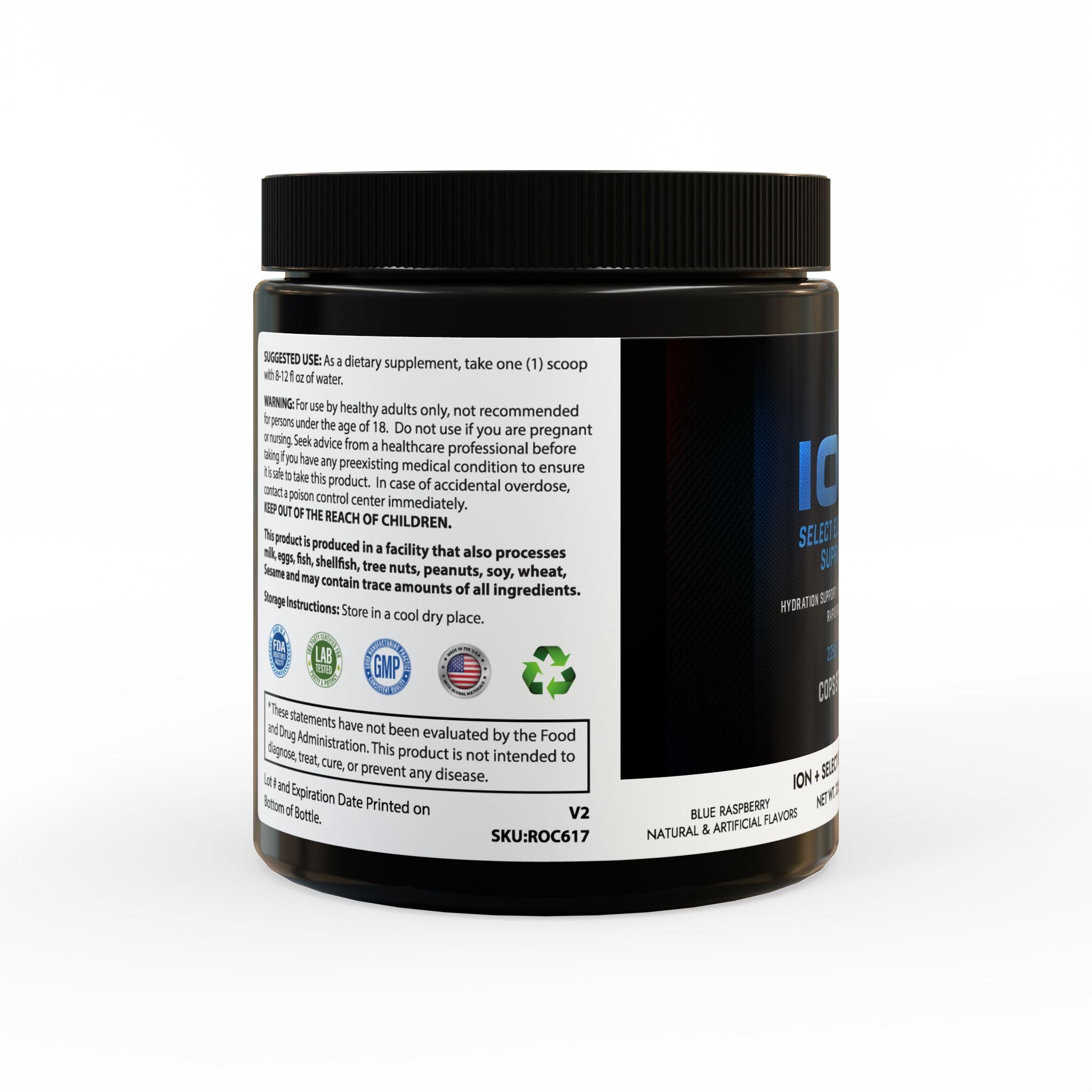 ION + Select elektrolyttillskott (225 g, 7,9 oz)