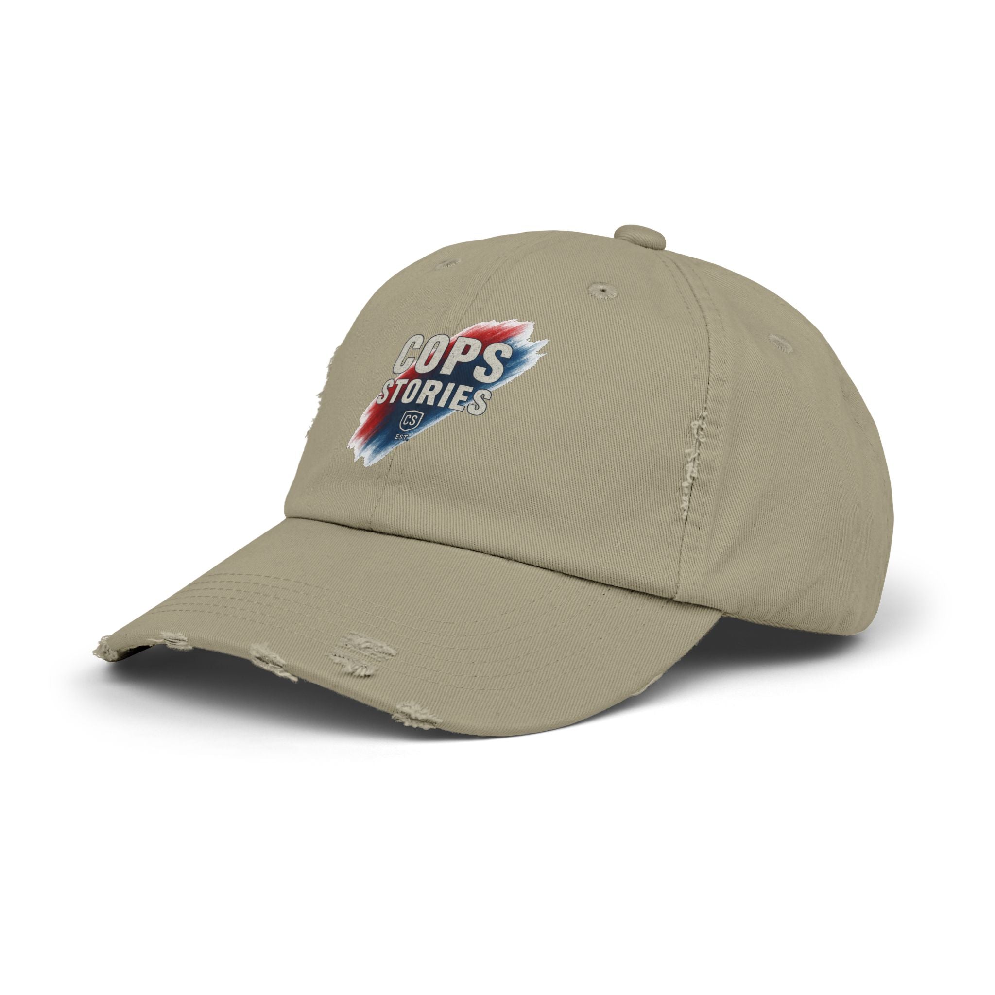 Cops Stories Unisex-keps med sliten passform | Avslappnad stil, present till polisen, vardagskläder, unik accessoar, cool hatt